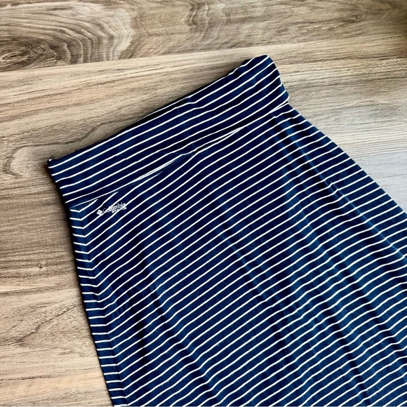 Columbia Navy White Striped High-Low Pull-On A-Line Midi Skirt Size S - Picture 8 of 10